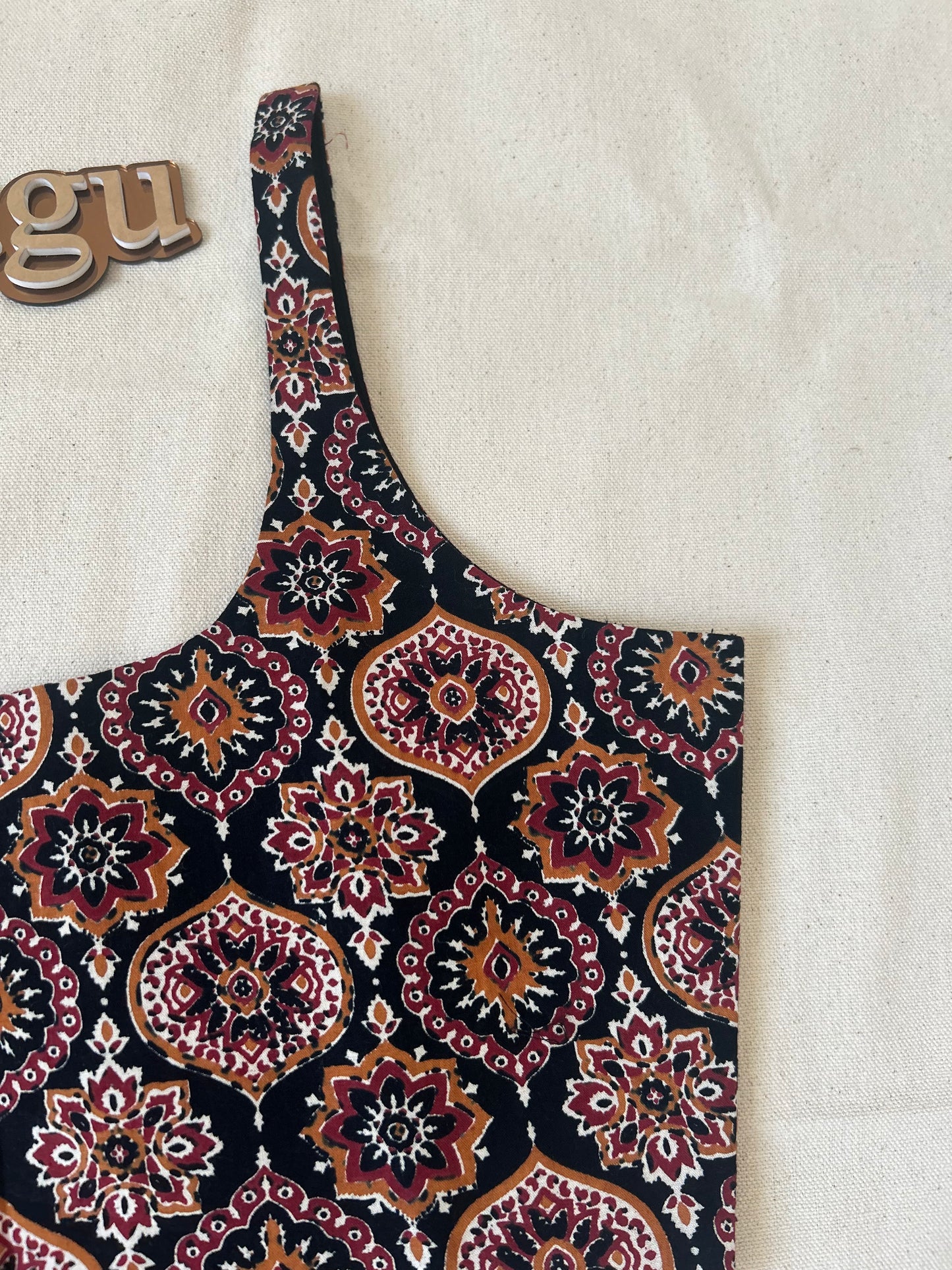 Badam Ajrakh Corset Top