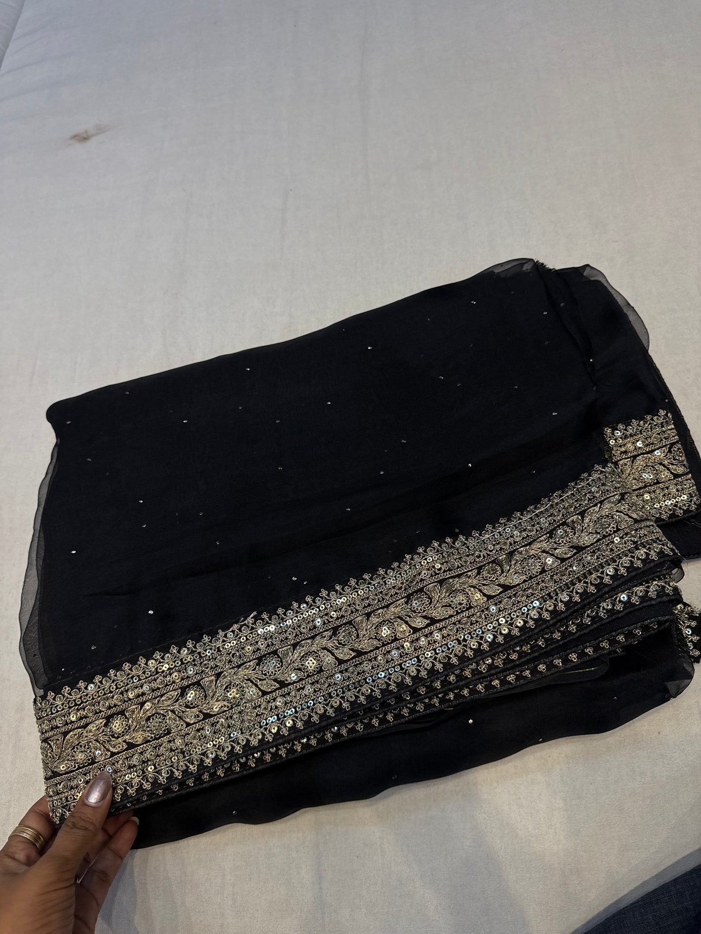 Black pure tissue Sabyasachi inspired saree