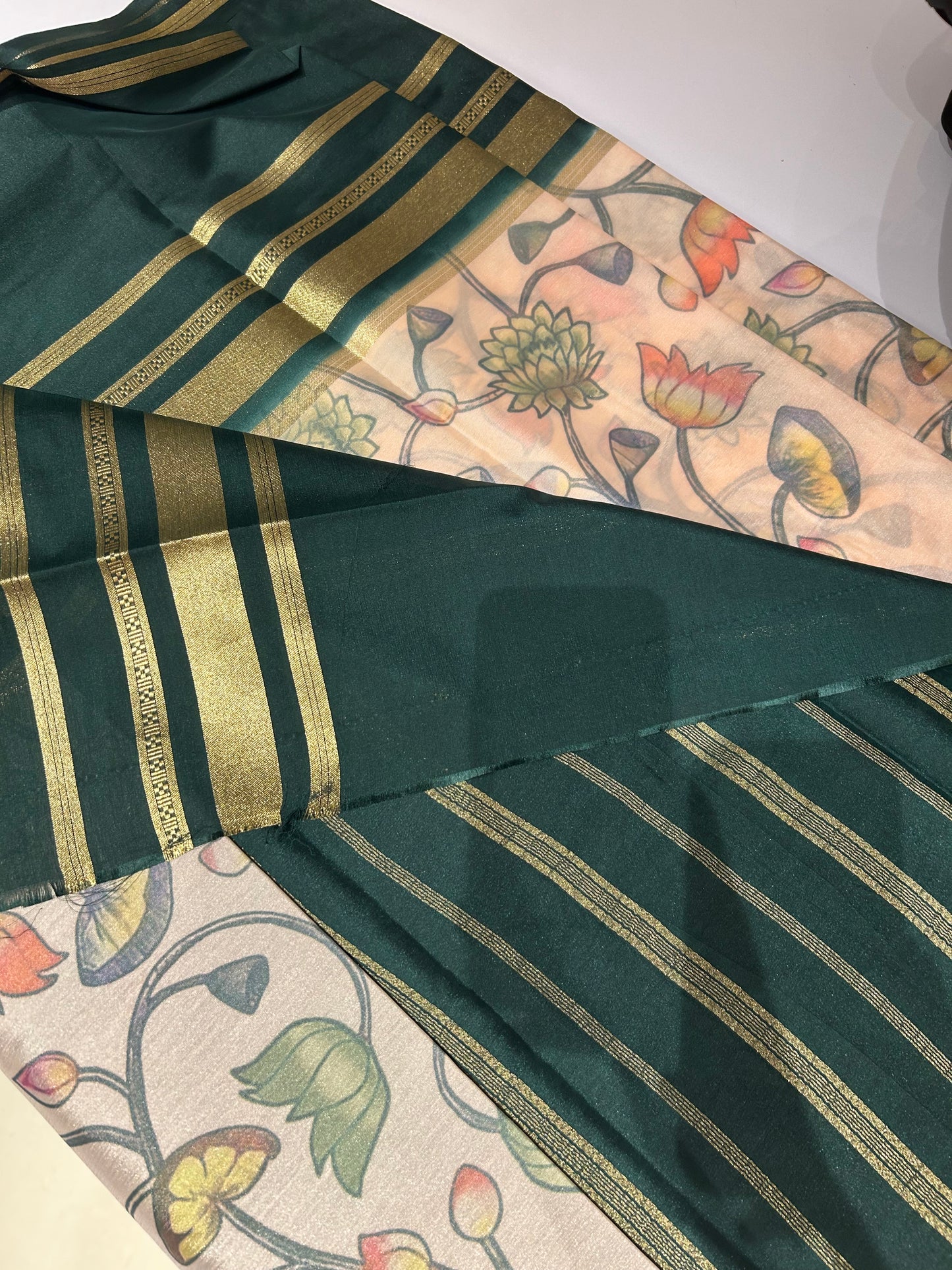 Mysore semi crepe digital print sarees