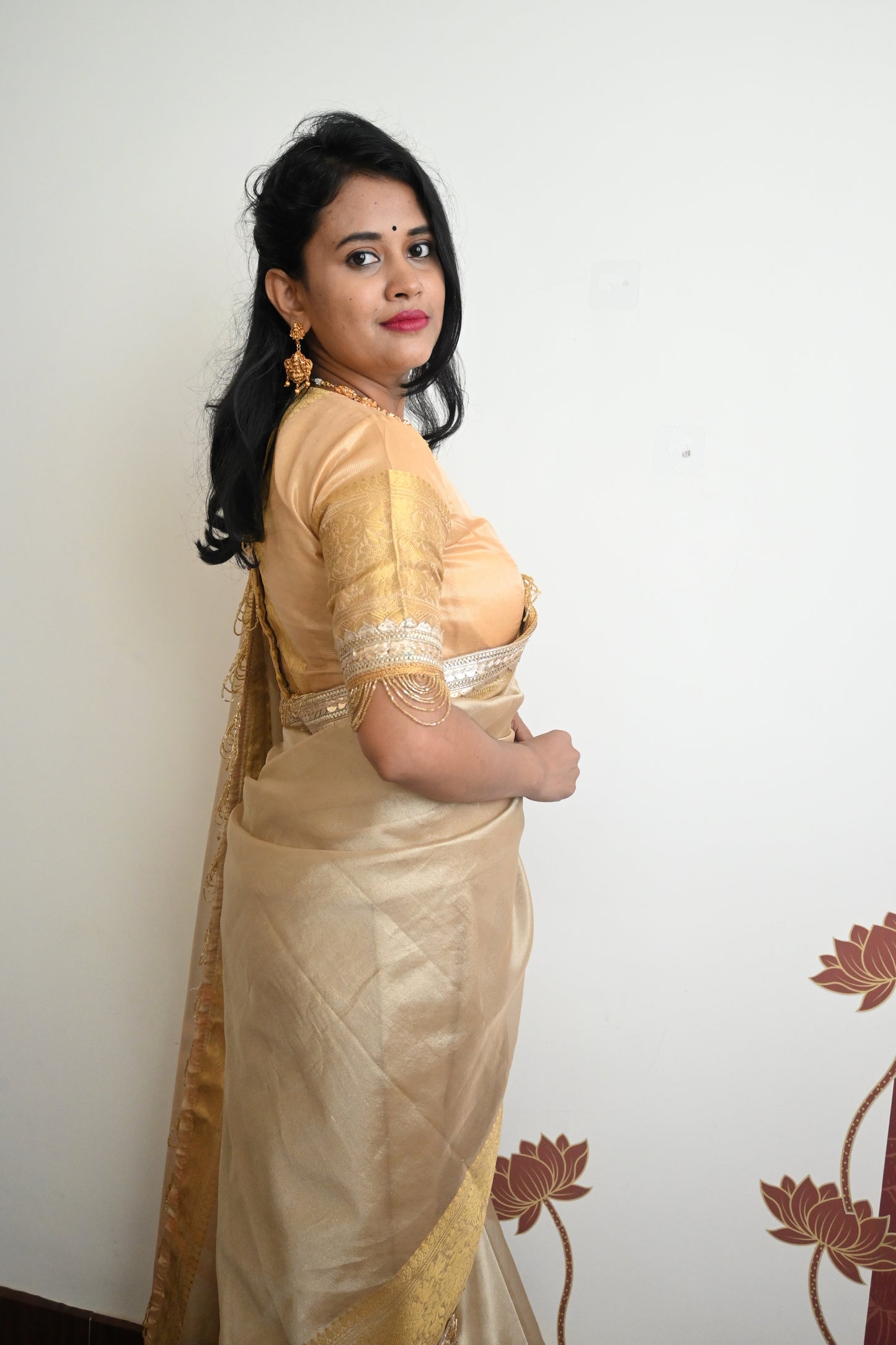 Gold tissue silk saree