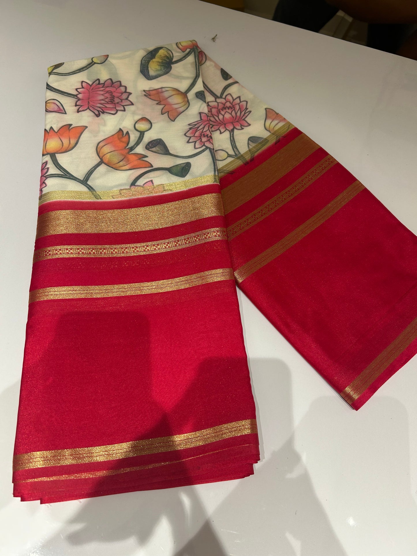 Mysore semi crepe digital print sarees