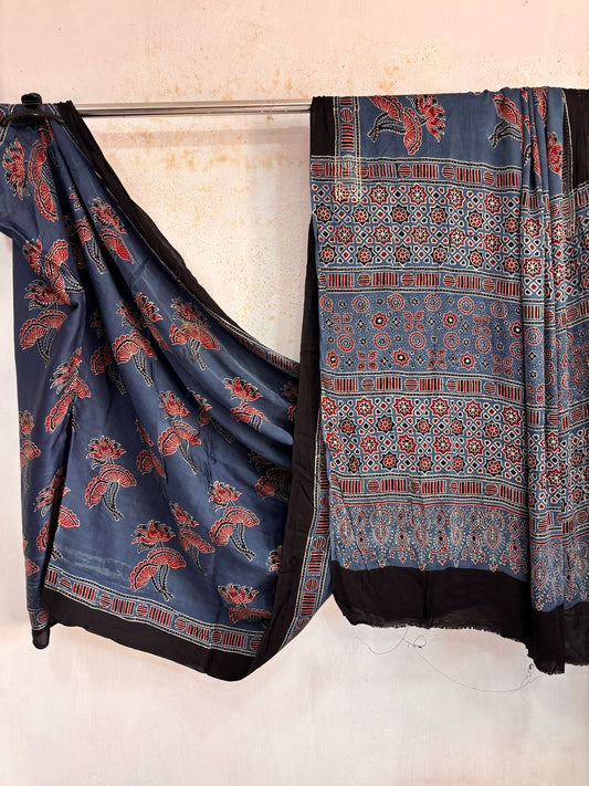 Blue Pure Modal Silk Saree