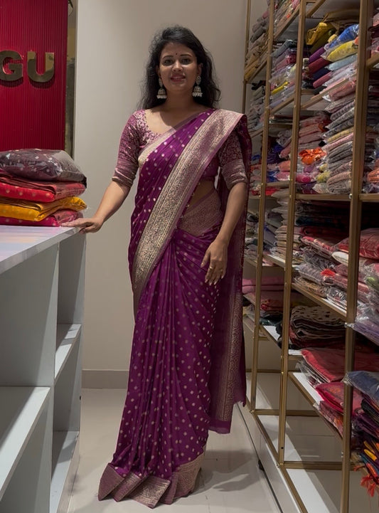 Soft Crepe chiffon banarasi saree