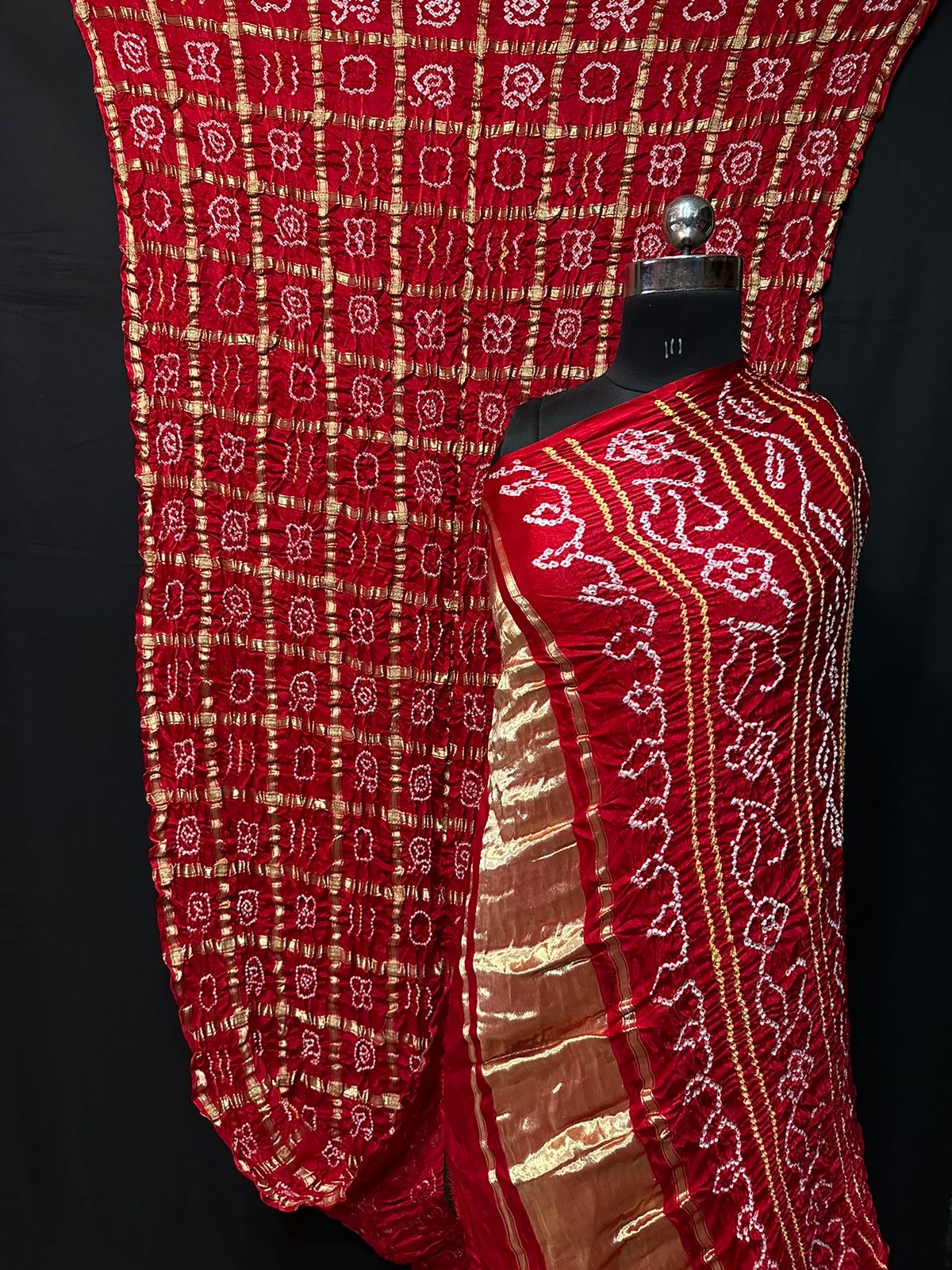 Red Pure gajji silk saree