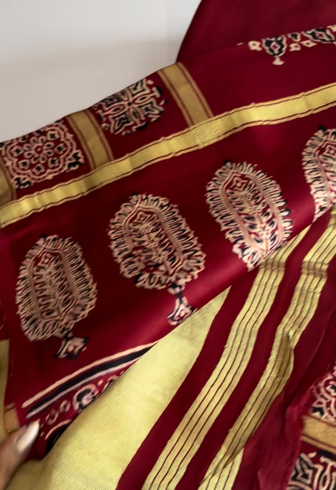 Maroon Pure modal silk saree