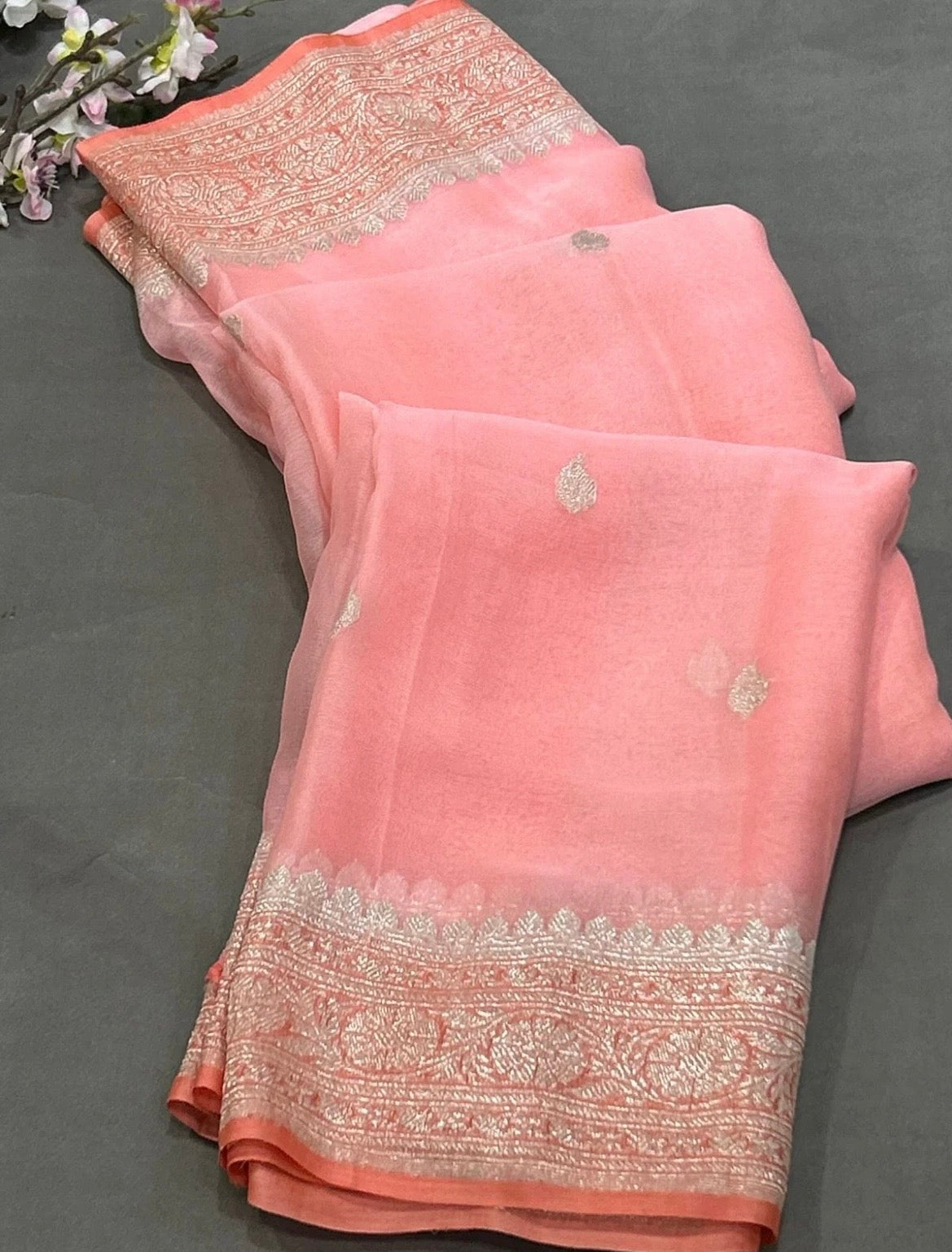 Pure chiffon Banarasi sarees