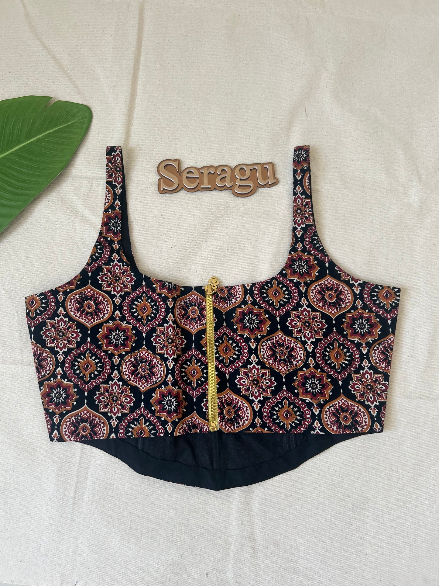 Badam Ajrakh Corset Top