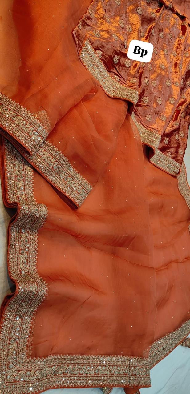 Orange Sabyasachi inspired saree