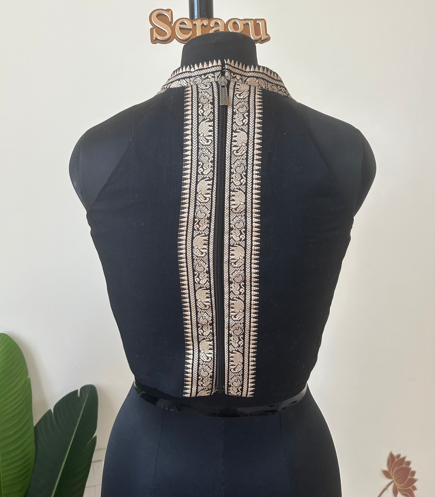 Black alter neck blouse