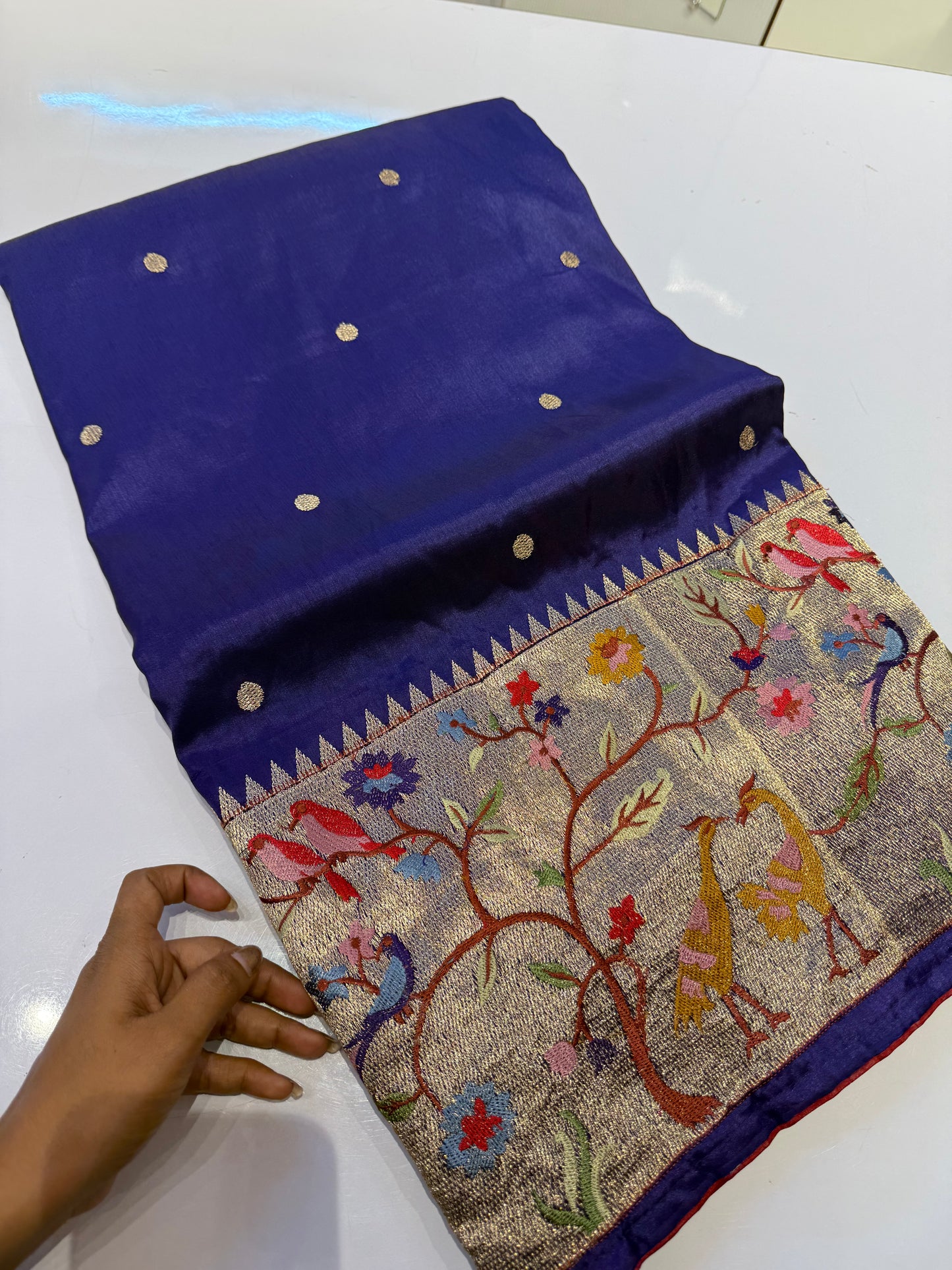 Blue tassur paithani silk saree (SBSGT01)