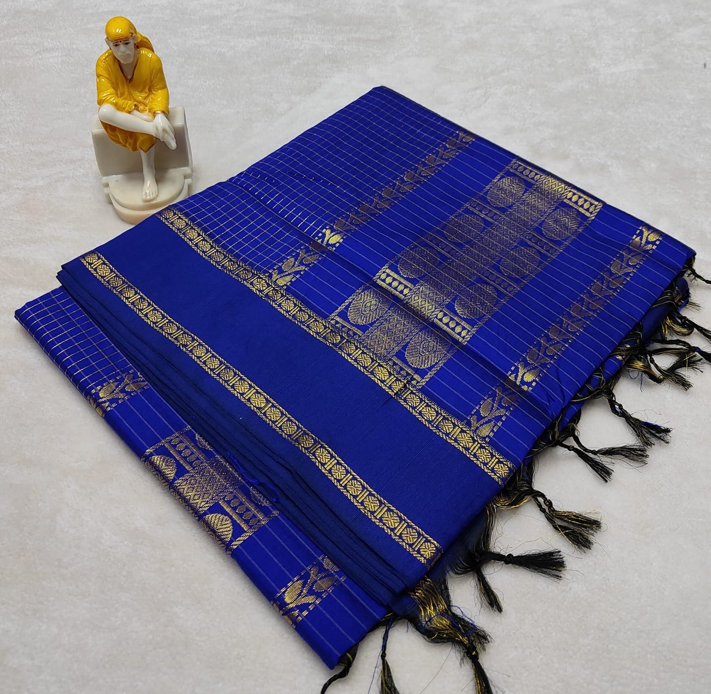 Royal Blue Cotton Silk Saree