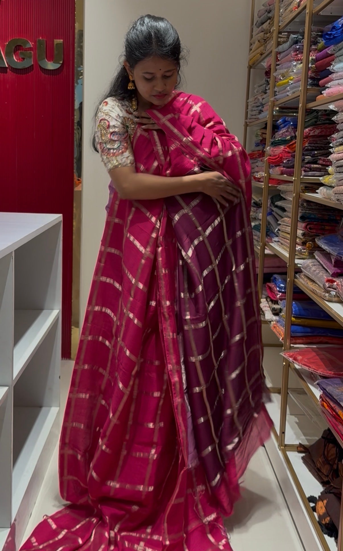 Pink Soft Tussar Saree