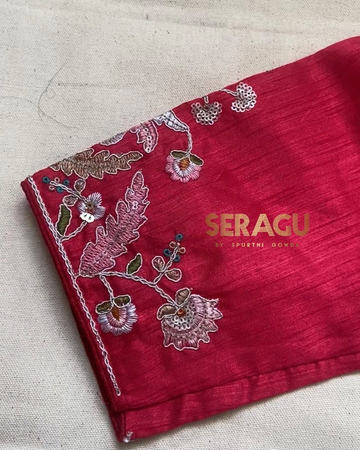 Pure blooming rangoli silk saree with stitched blouse.