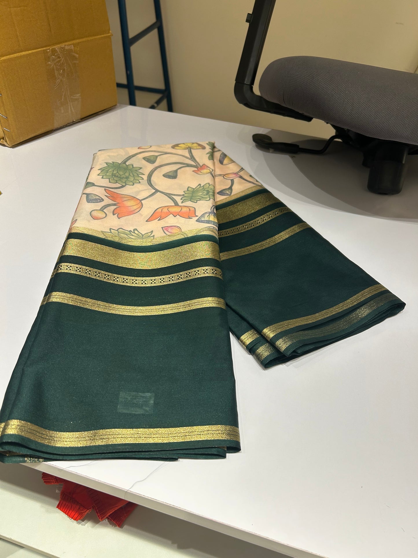 Mysore semi crepe digital print sarees