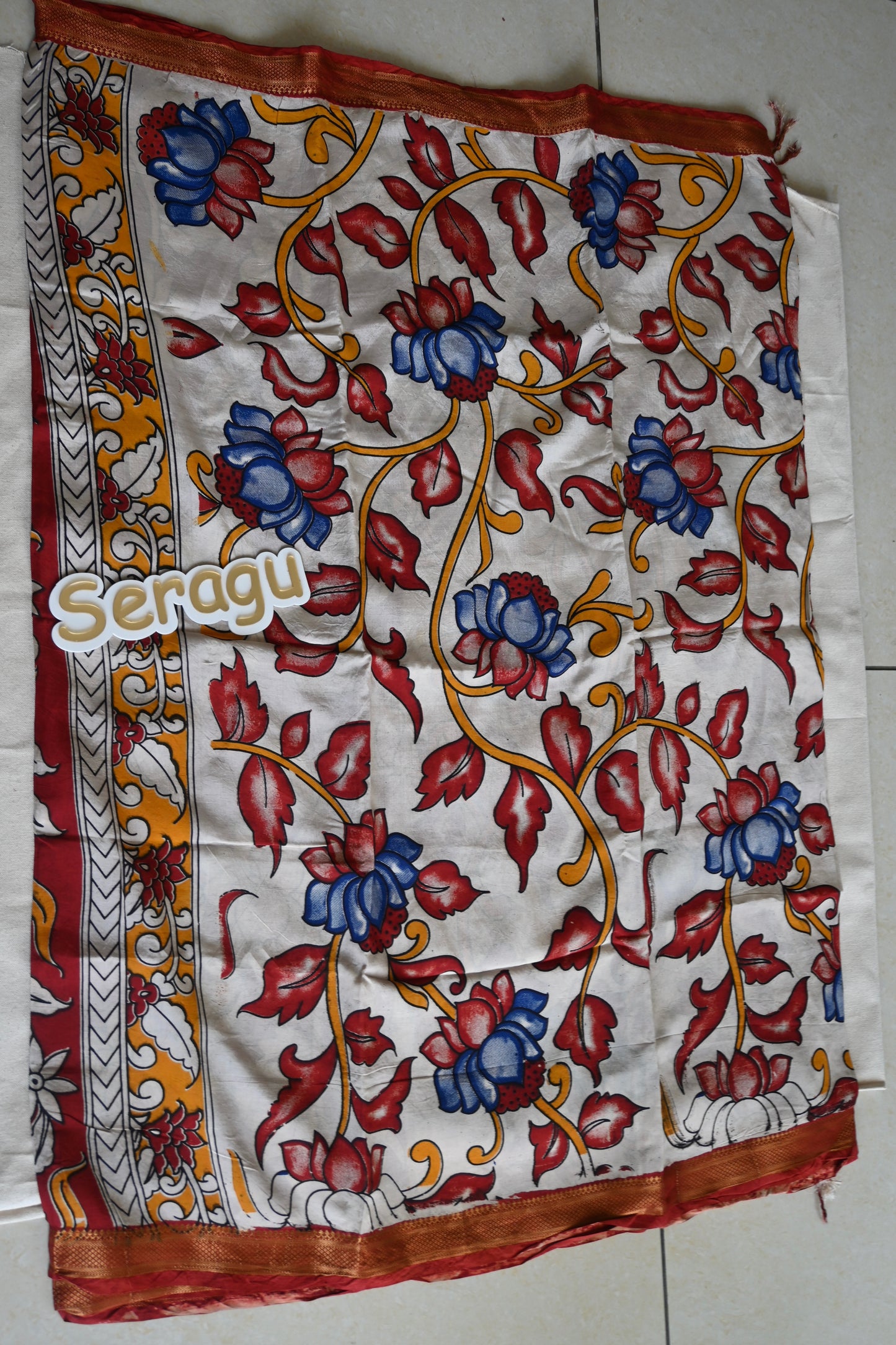 Kalamkari Chennur Silk saree with nizam border