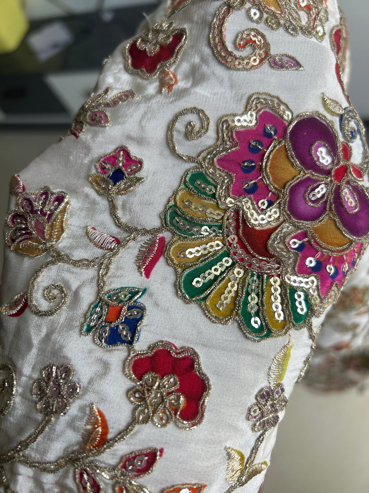 Pure crepe kalamkari Blouse Piece 1 Meter