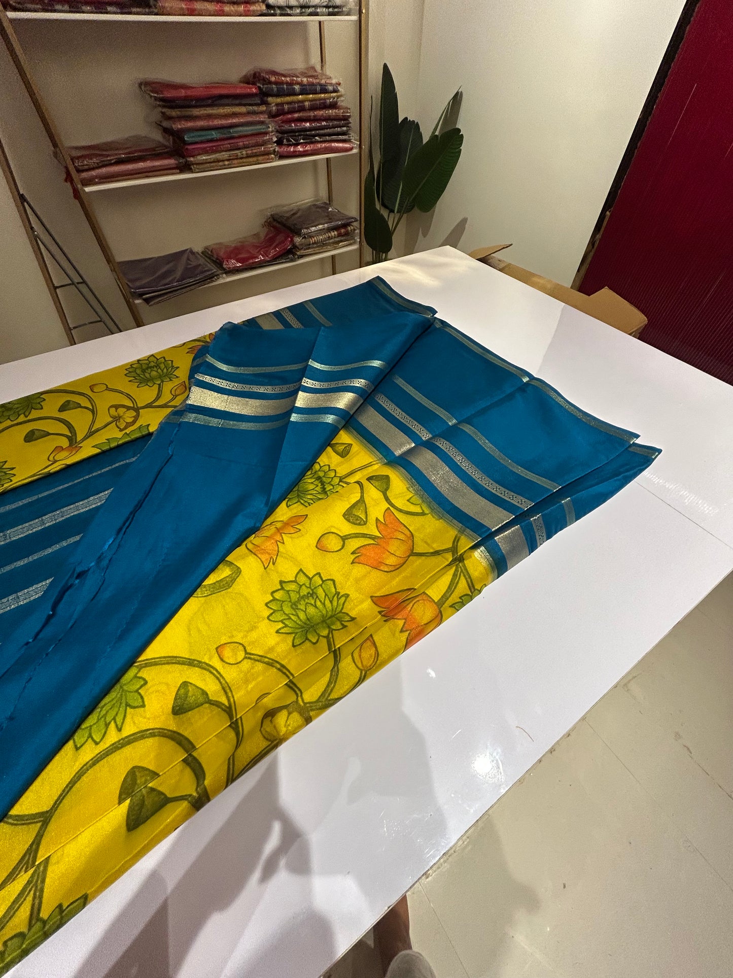 Mysore semi crepe digital print sarees