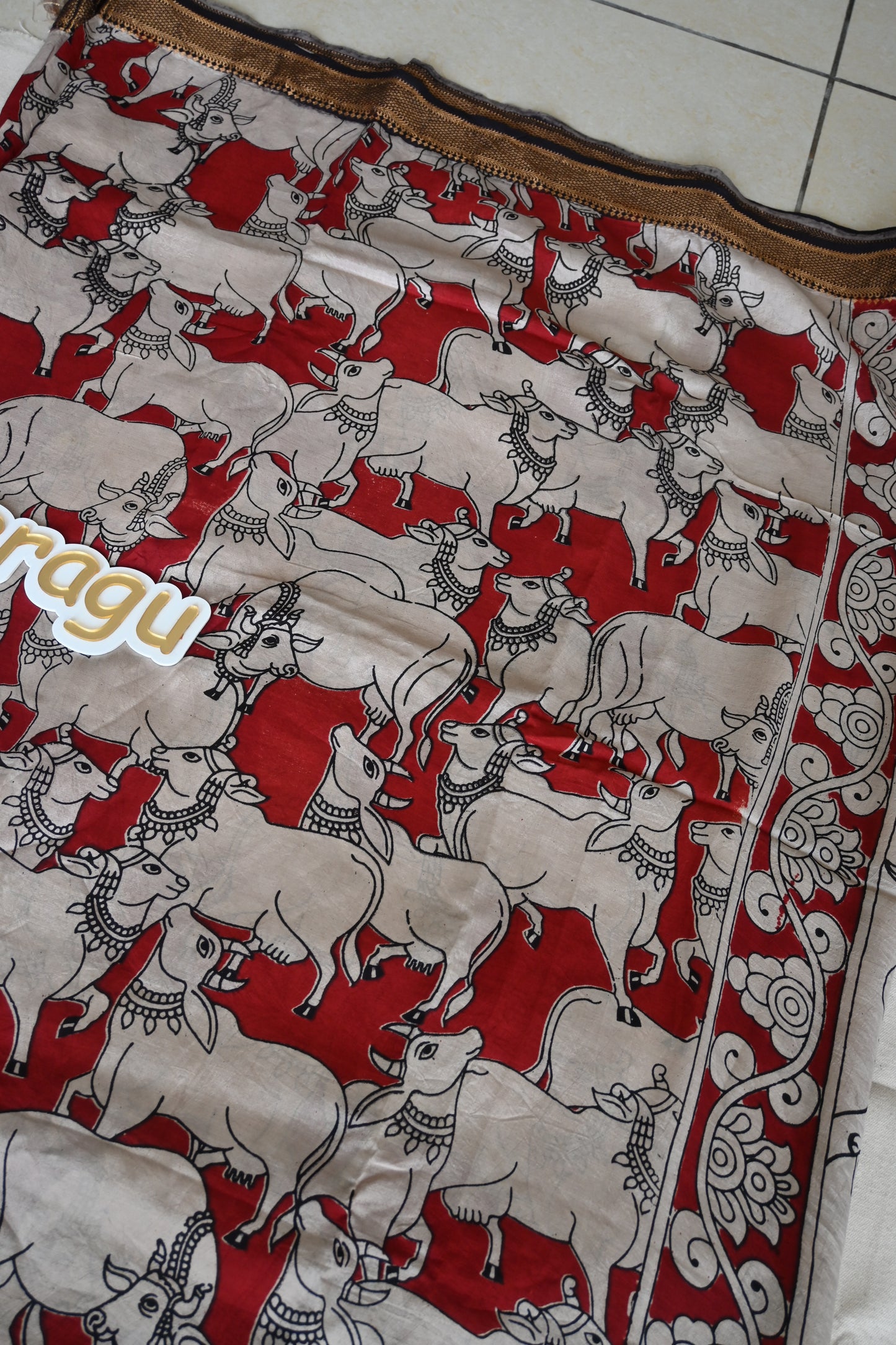 Kalamkari Chennur Silk Saree With Nizam Border