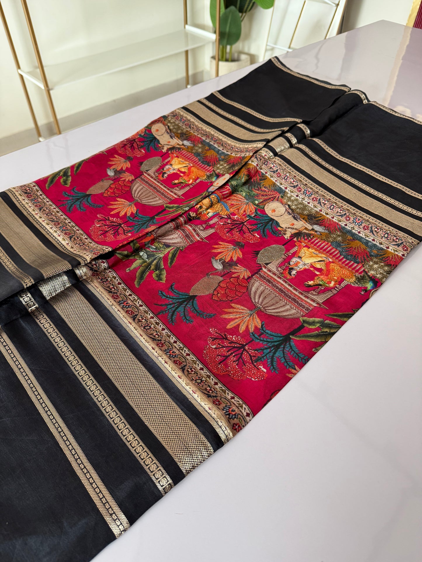 Pure chiffon crepe silk saree
