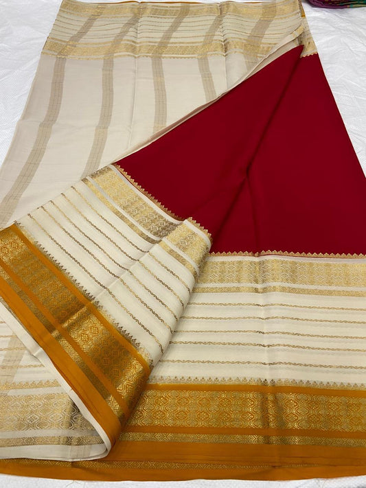 130 gsm 3D Pure Mysore Silk Saree