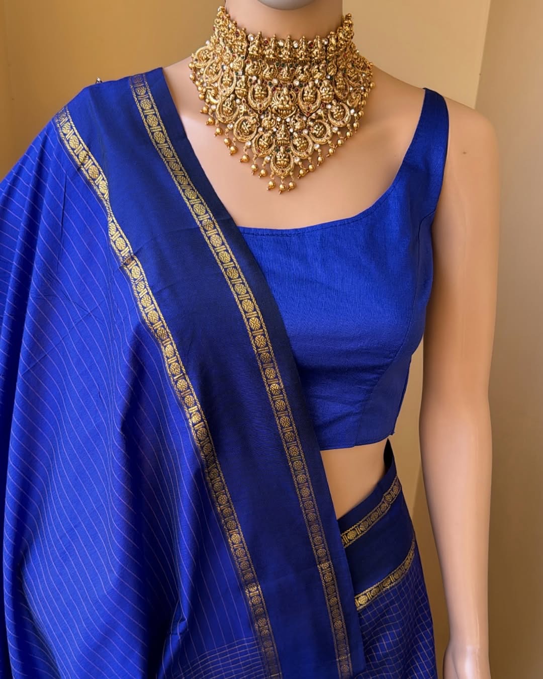 Royal Blue Cotton Silk Saree
