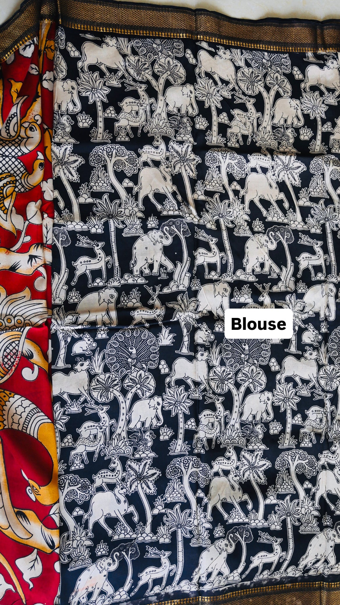 Anu Prabhakar Kalamkari Chennur Silk Saree with Nizam border saree