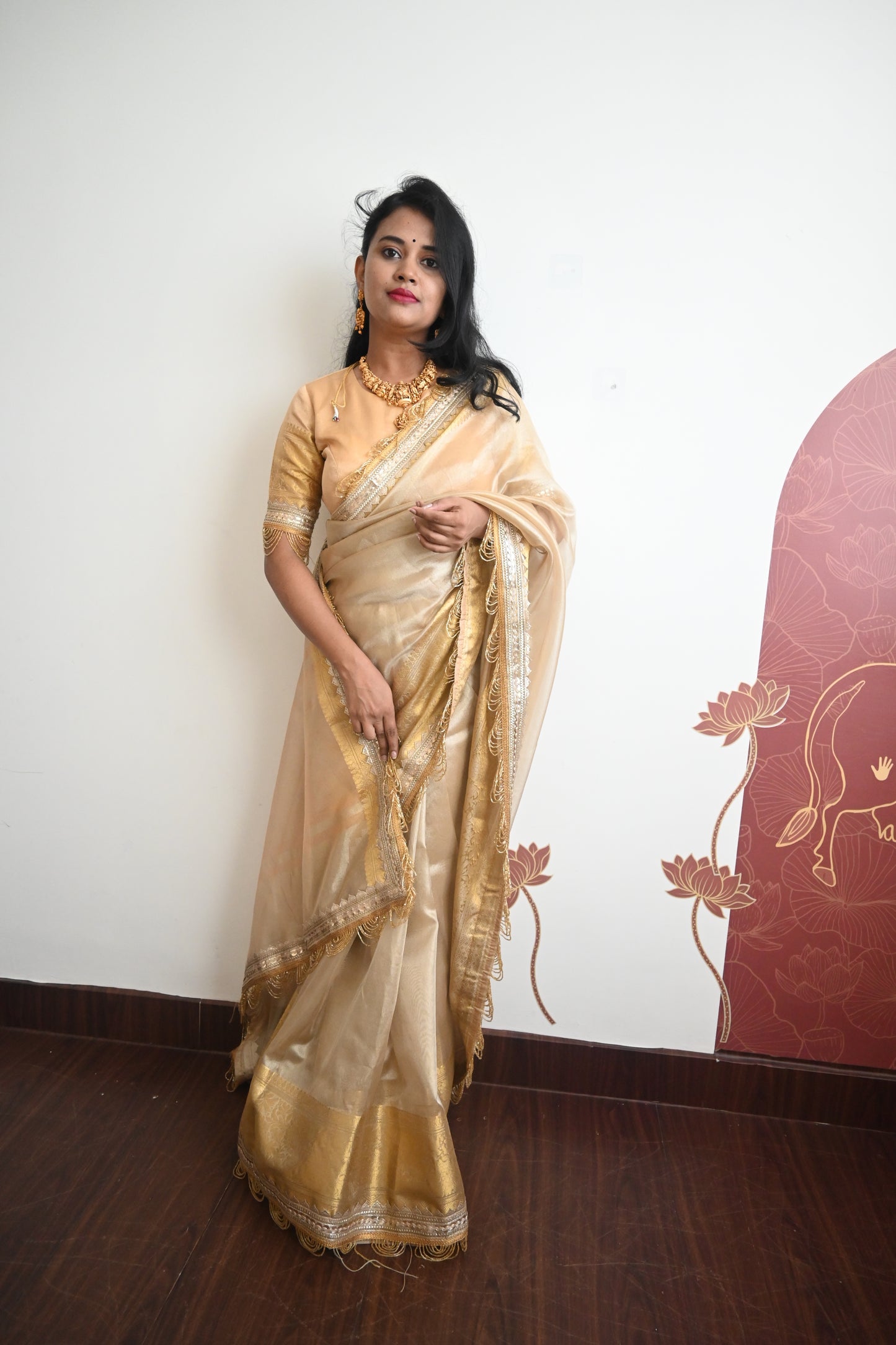 Gold tissue silk saree