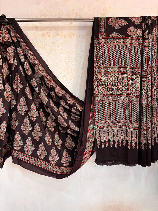Black Pure Modal Silk Saree