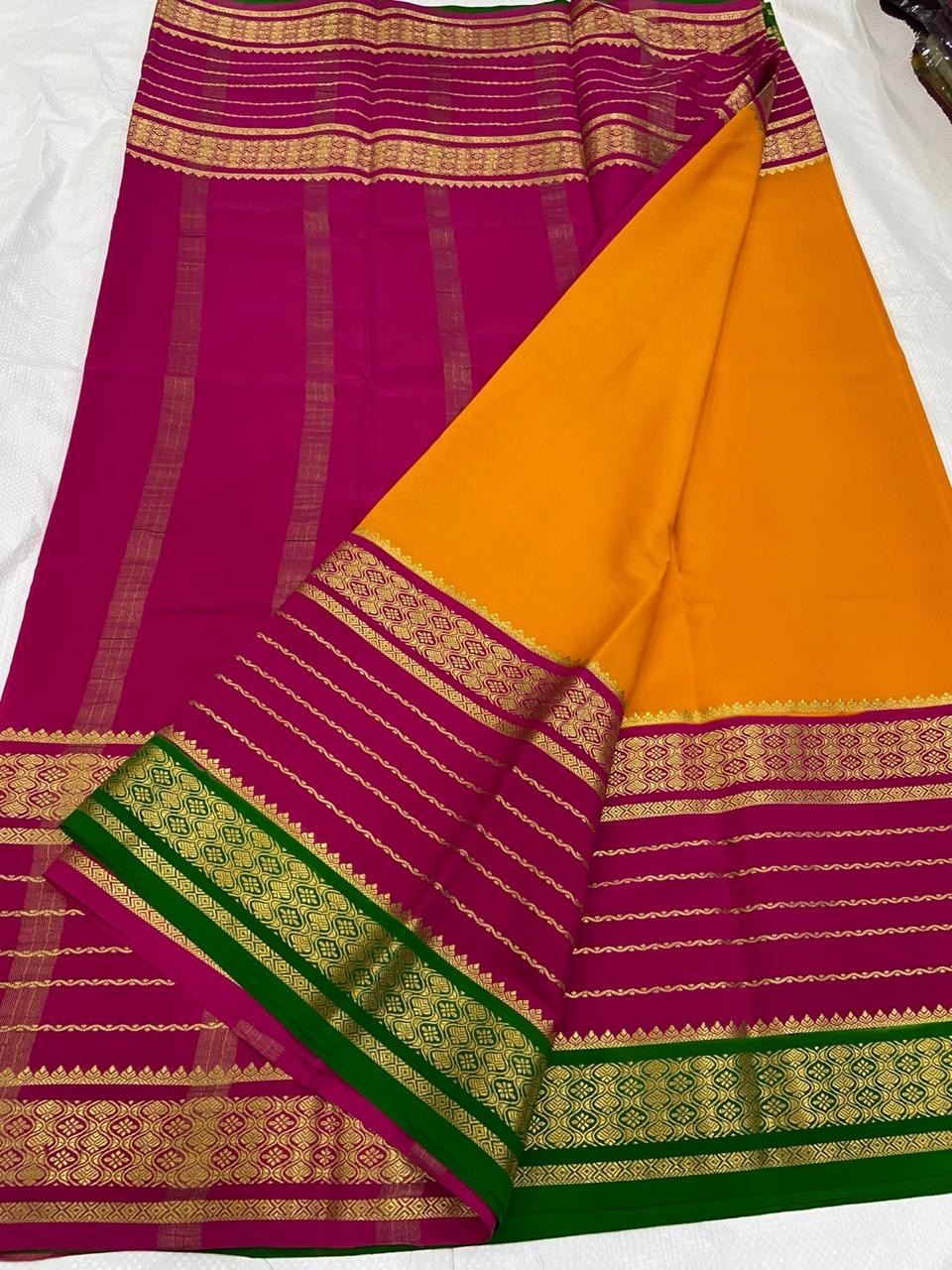 130 gsm 3D Pure Mysore Silk Saree