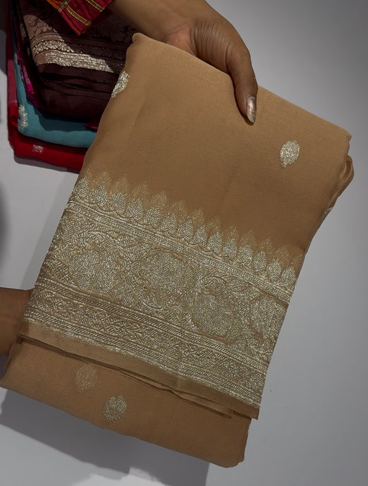 Pure chiffon Banarasi sarees
