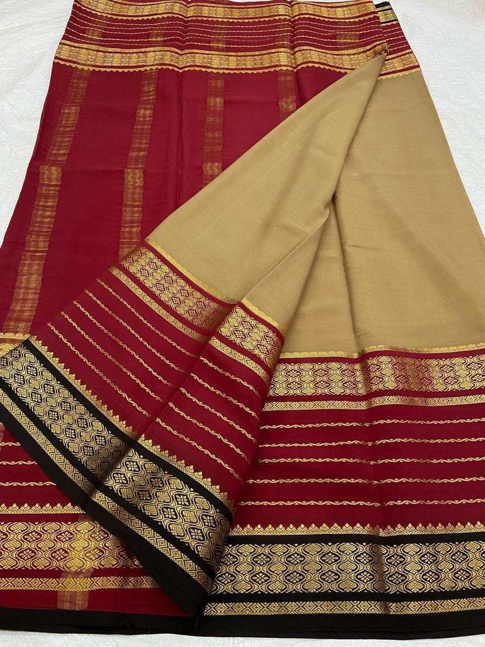 130 gsm 3D Pure Mysore Silk Saree