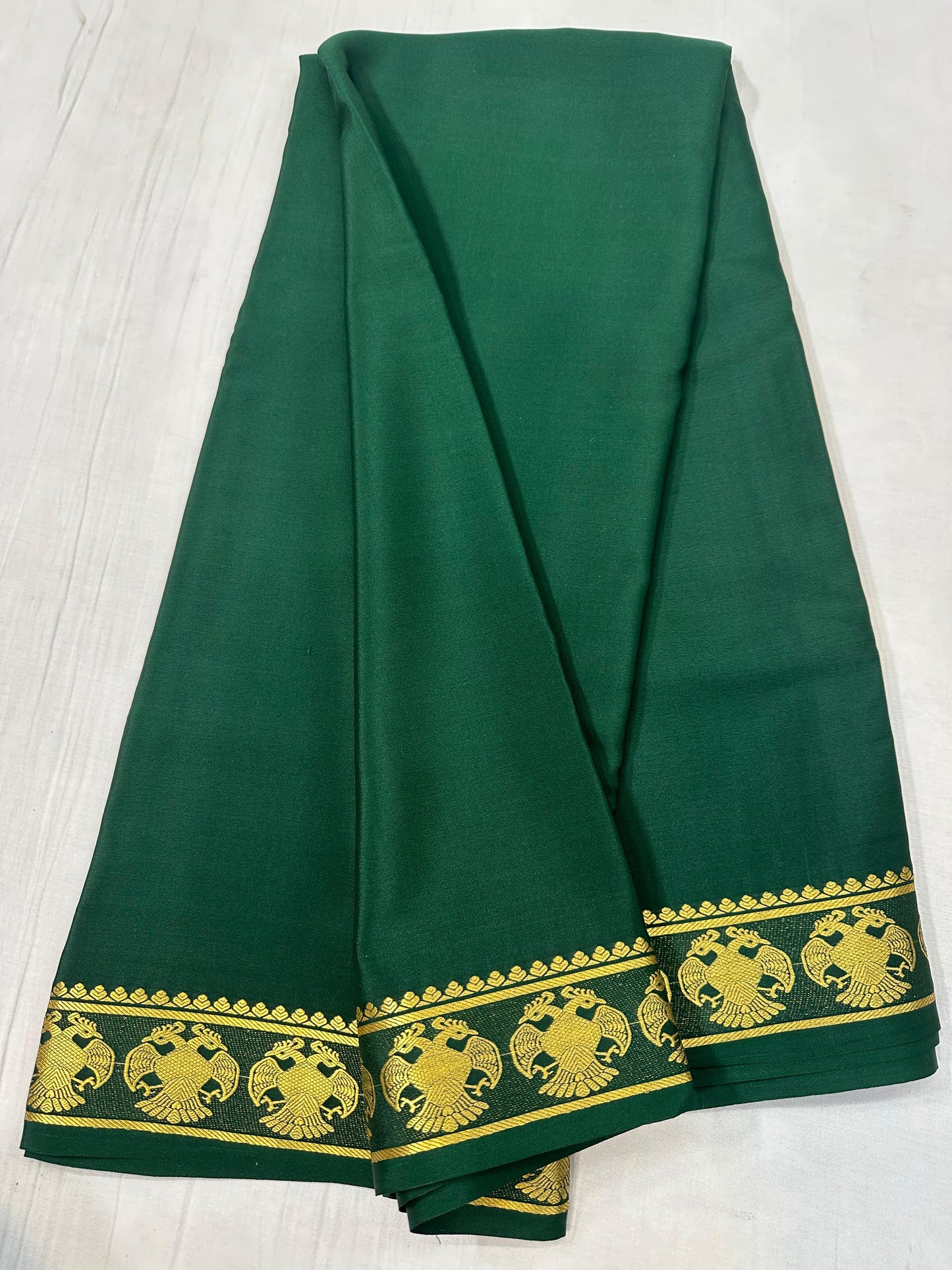 130 gsm: Gandabherunda Pure Mysore Silk Saree