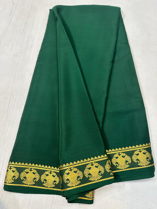 130 gsm: Gandabherunda Pure Mysore Silk Saree