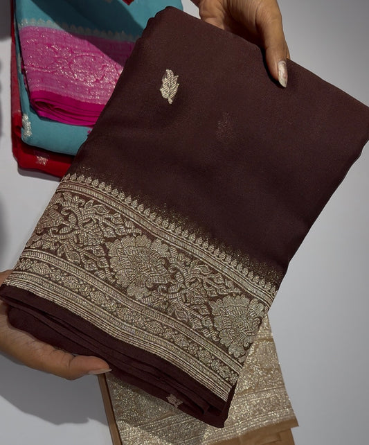 Pure chiffon Banarasi sarees