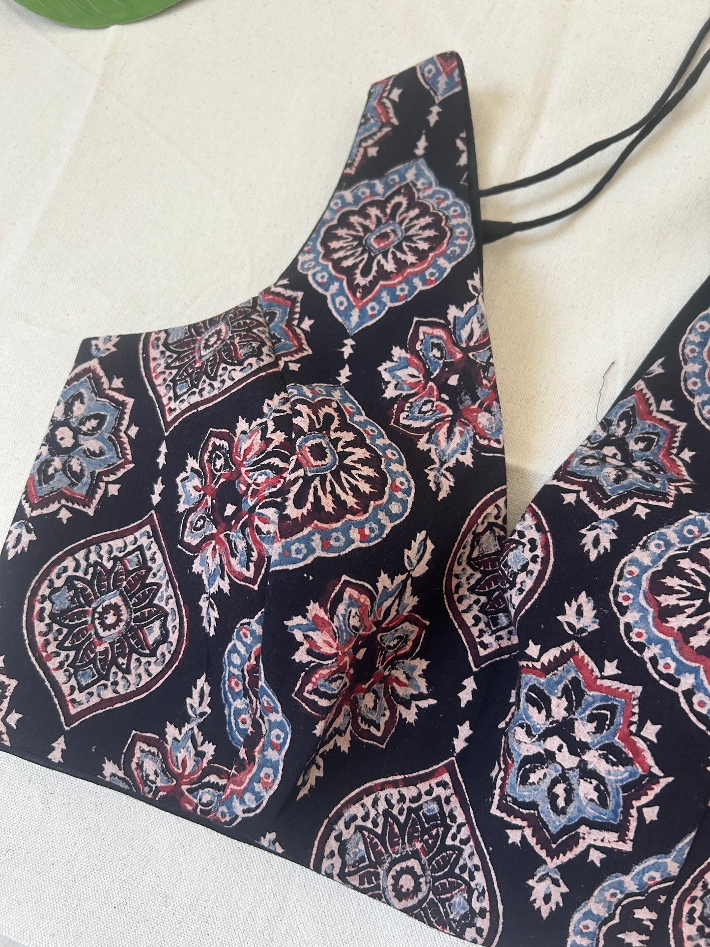 Black ajrakh cotton blouse