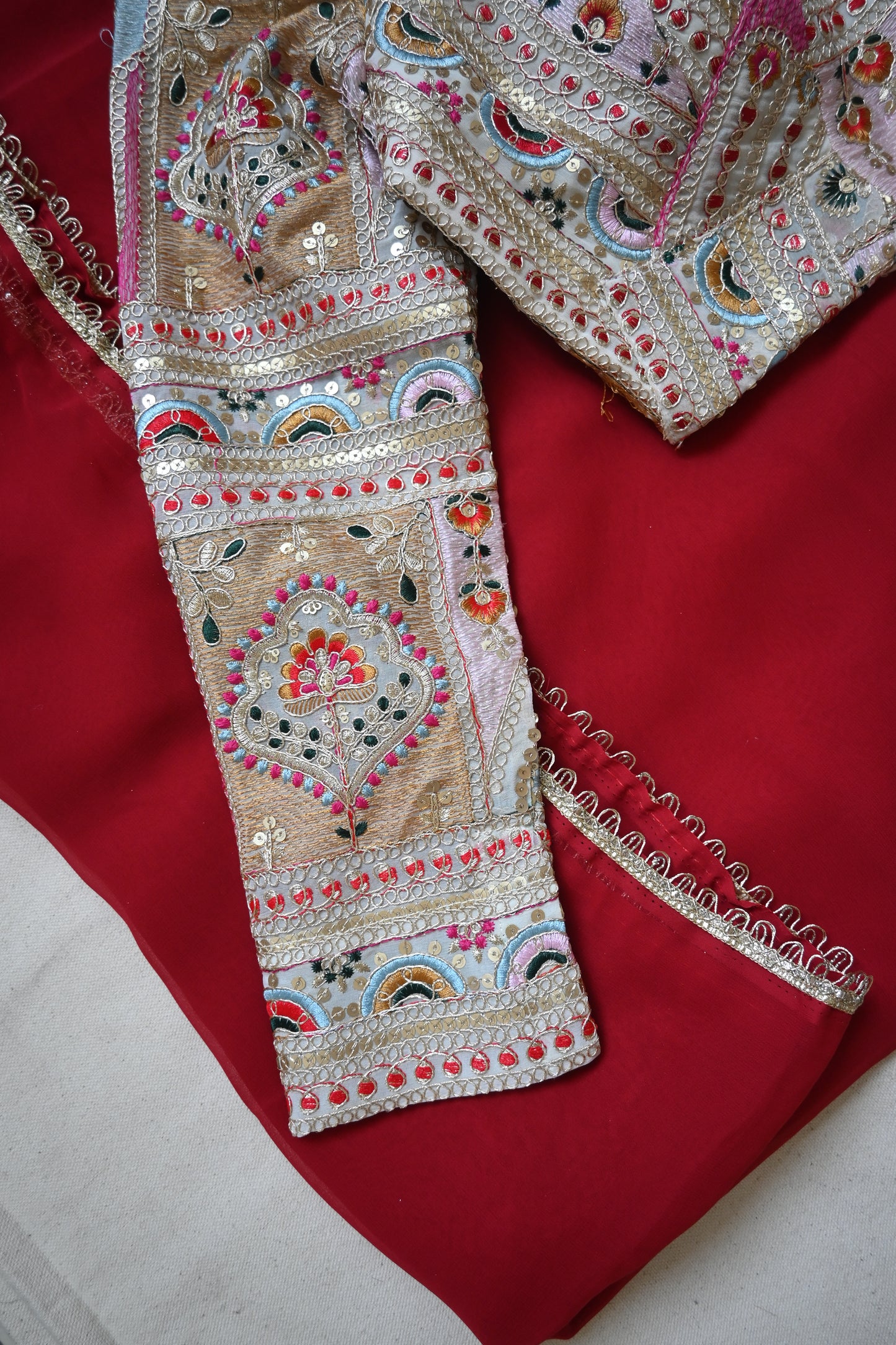 Designer Red Saree