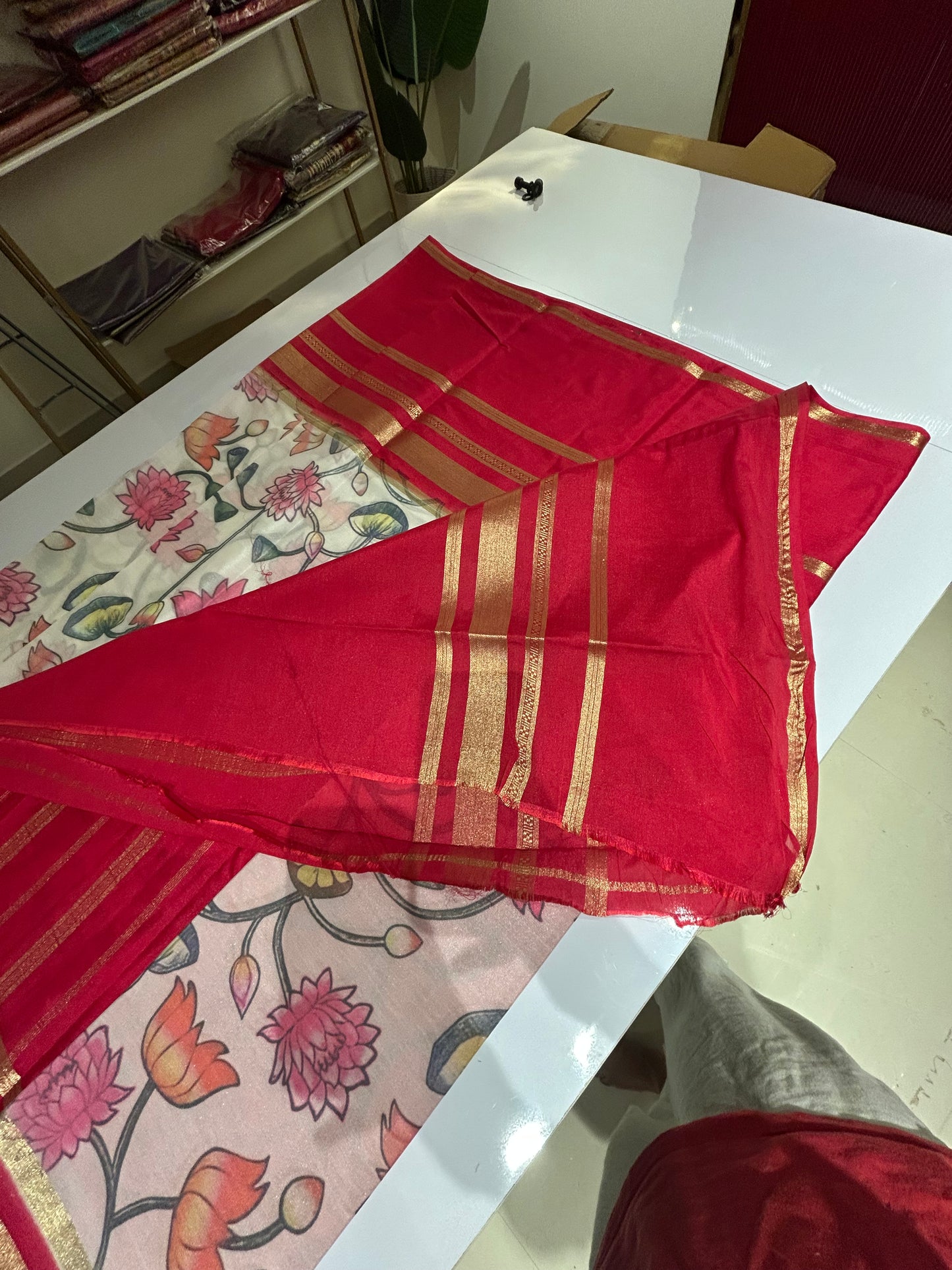 Mysore semi crepe digital print sarees