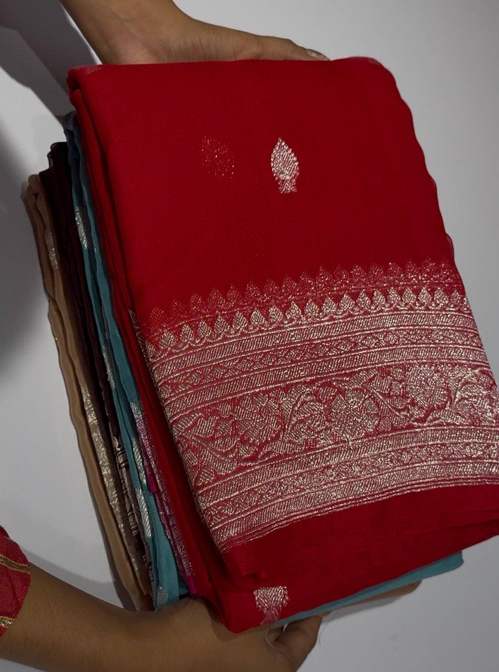 Pure chiffon Banarasi sarees