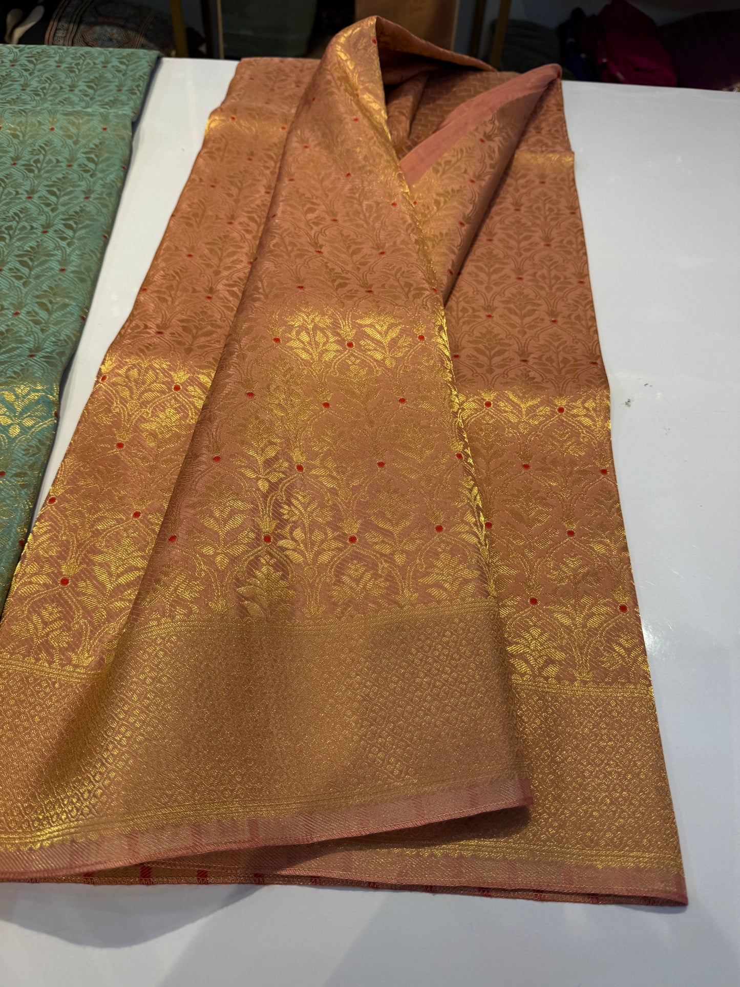 Premium brocade crepe Banarasi saree where rich weaving meets effortless drape-luxury that fits your budget.(Brocade4)