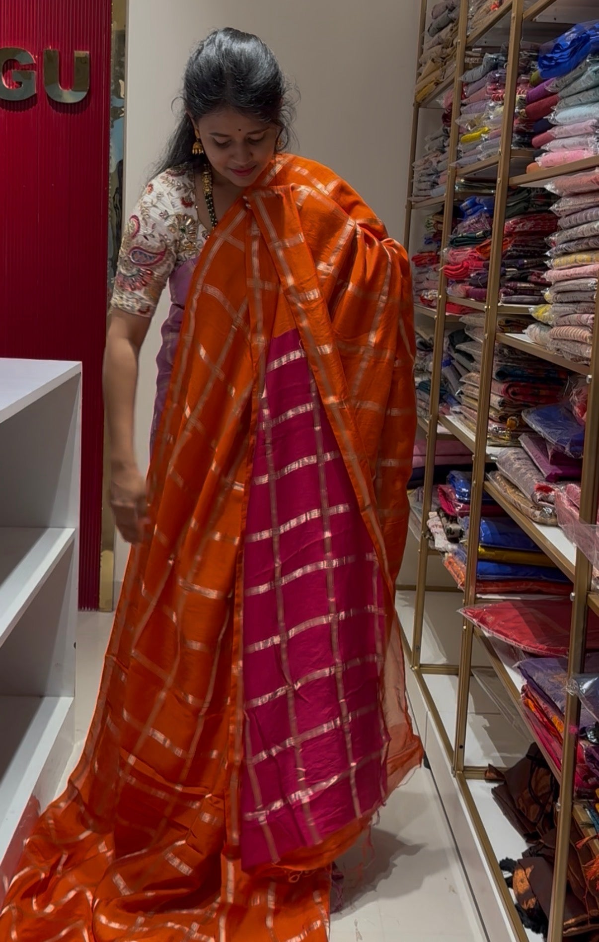 Orange Soft Tussar Saree