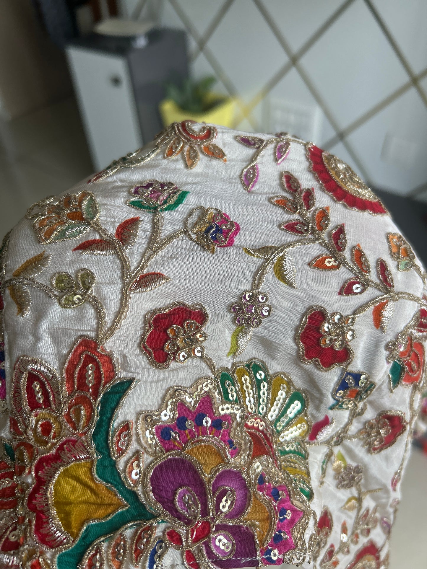 Pure crepe kalamkari Blouse Piece 1 Meter