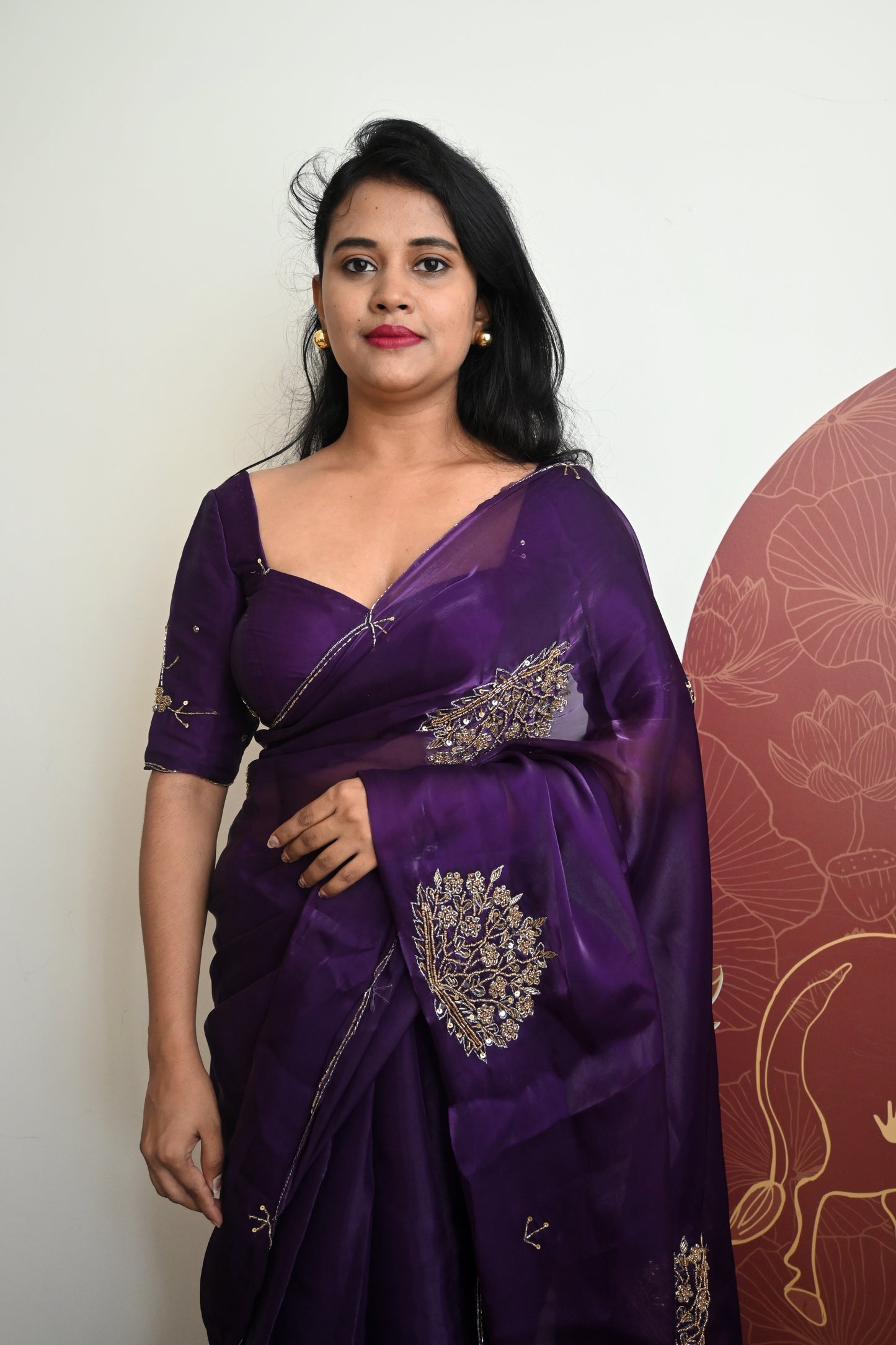 Designer hand work party wear saree
