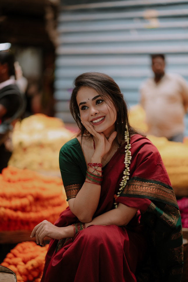 Abhinjana Bhat Madhurai Silk Saree
