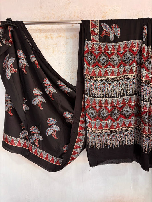 Black Modal Silk Saree
