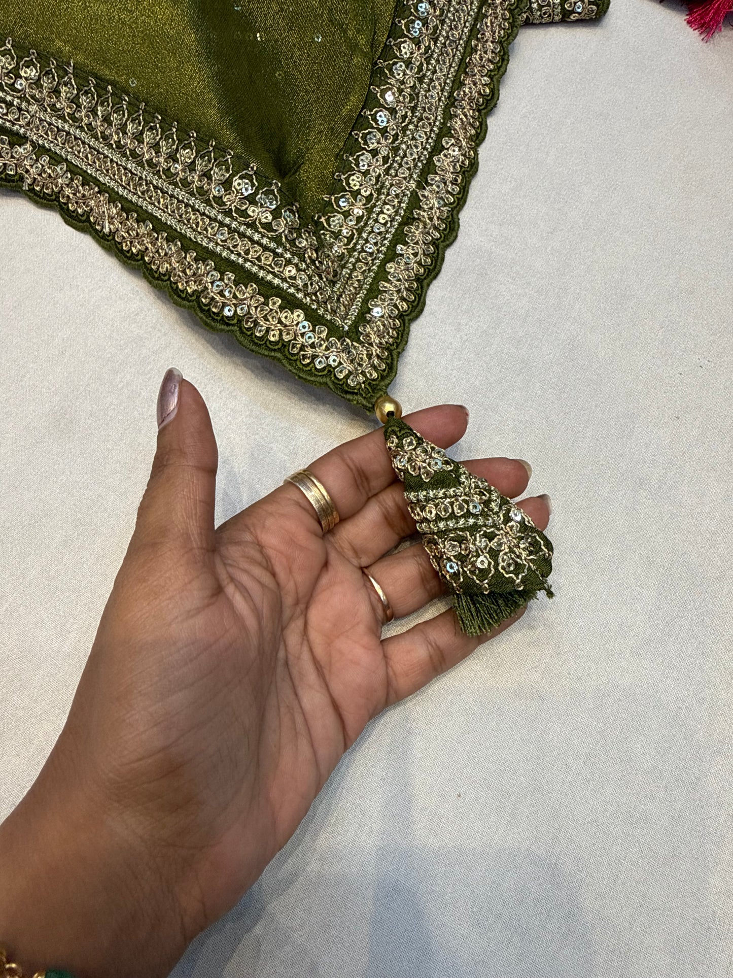 Green Sabyasachi inspired premium crepe silk saree
