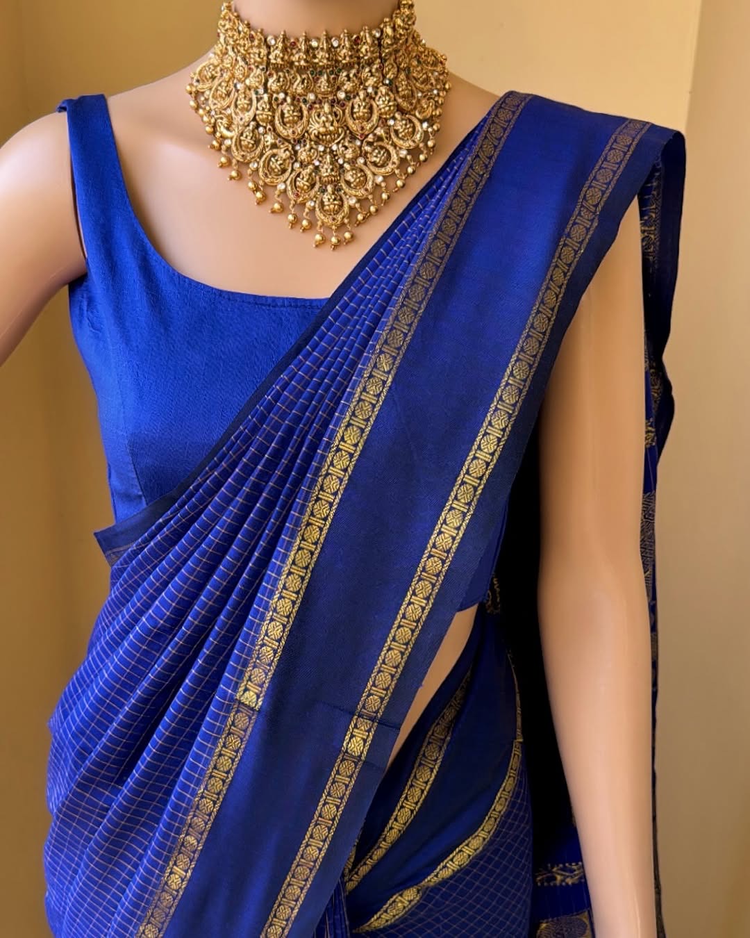 Royal Blue Cotton Silk Saree