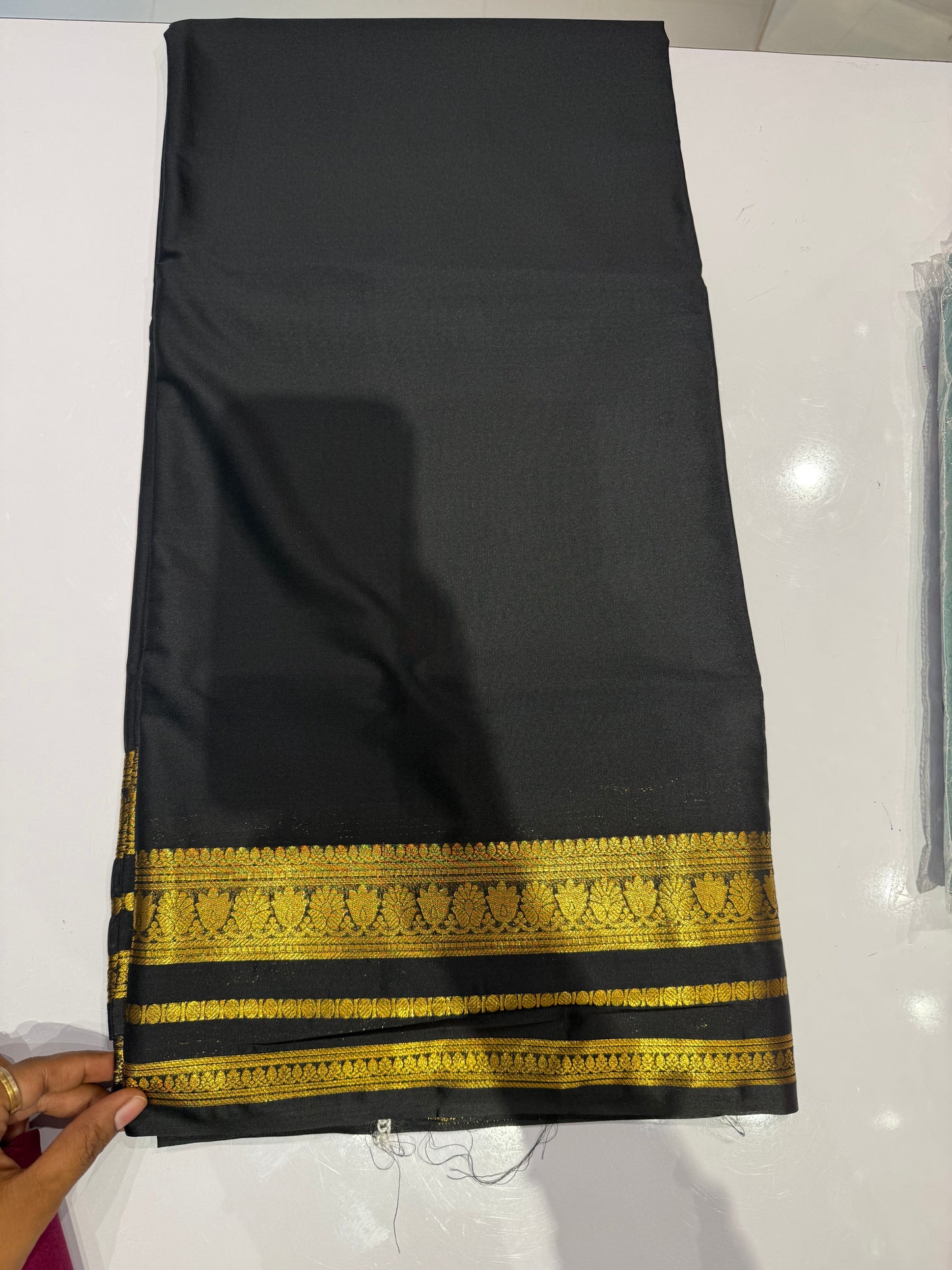 Lotus semi Mysore crepe silk saree