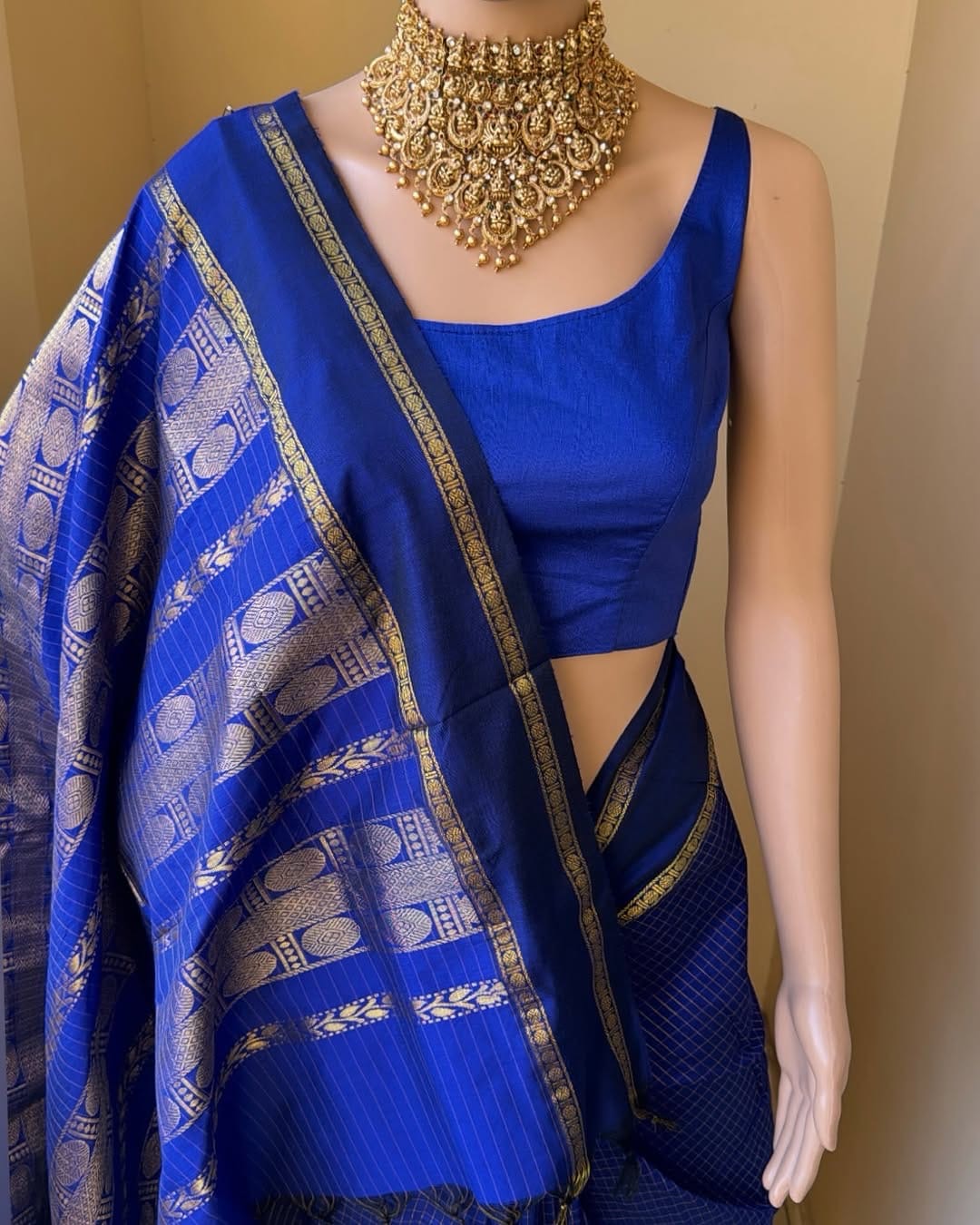 Royal Blue Cotton Silk Saree