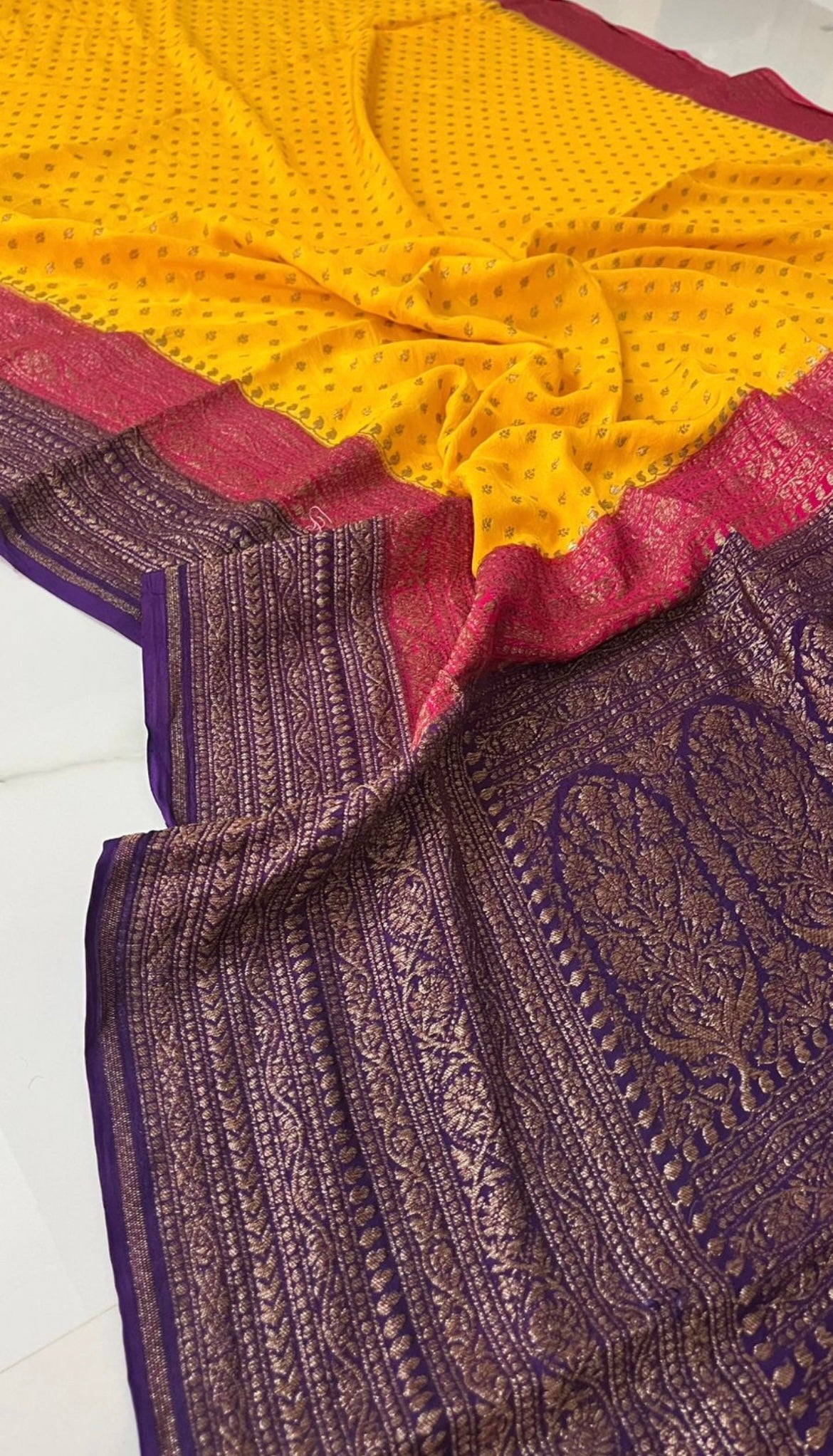3D Jal Pure khaddi georgette rankart banarasi saree