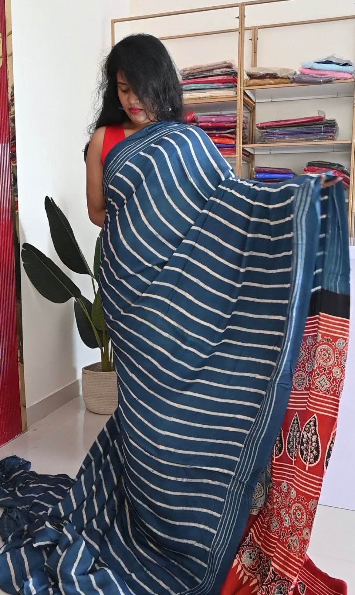 Blue Pure Ahrakh Modal Silk Saree